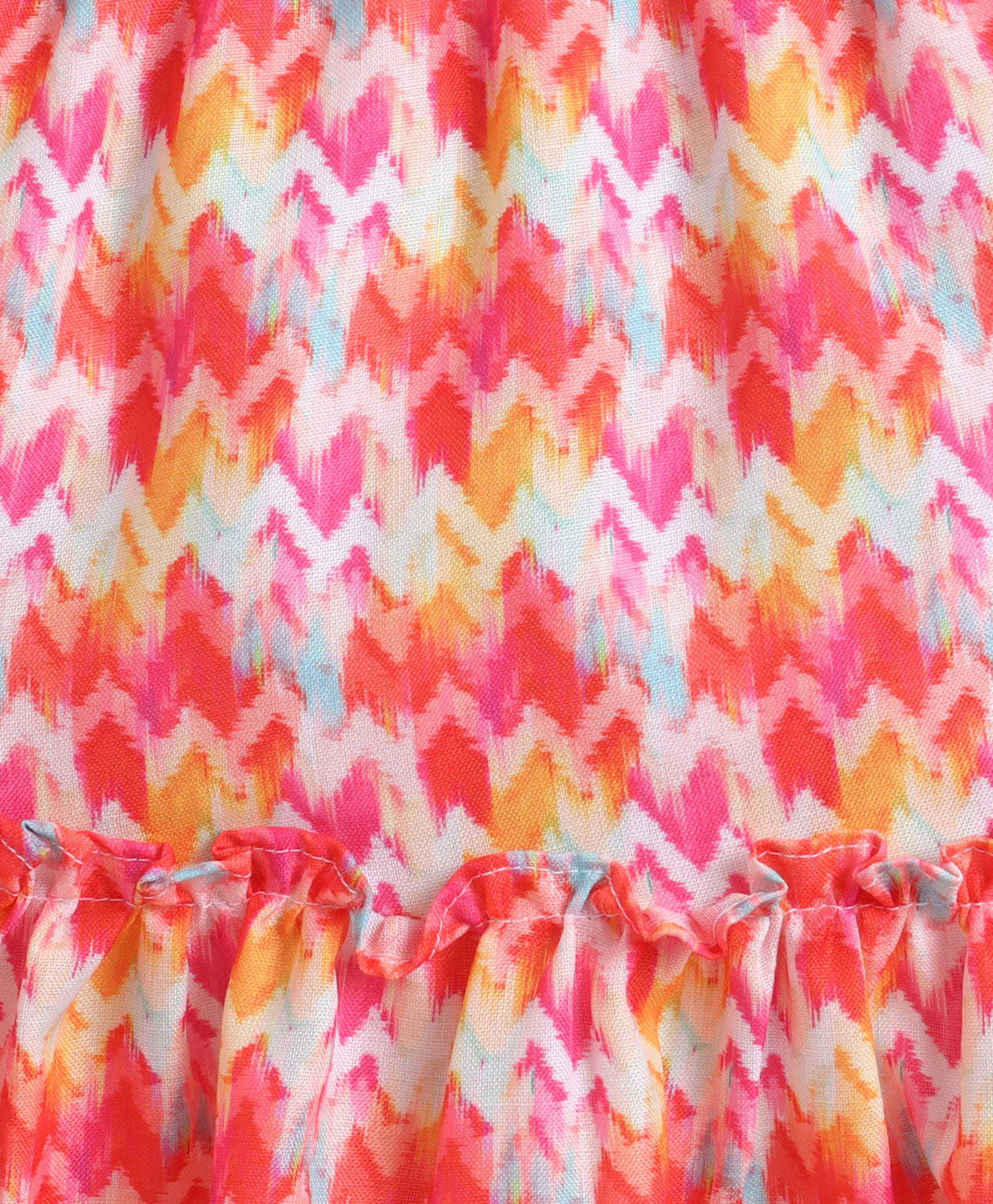 The Magic Wand Woven Sleeveless Printed Waistcoat Top And Tiered Skirt Set - Multi Color