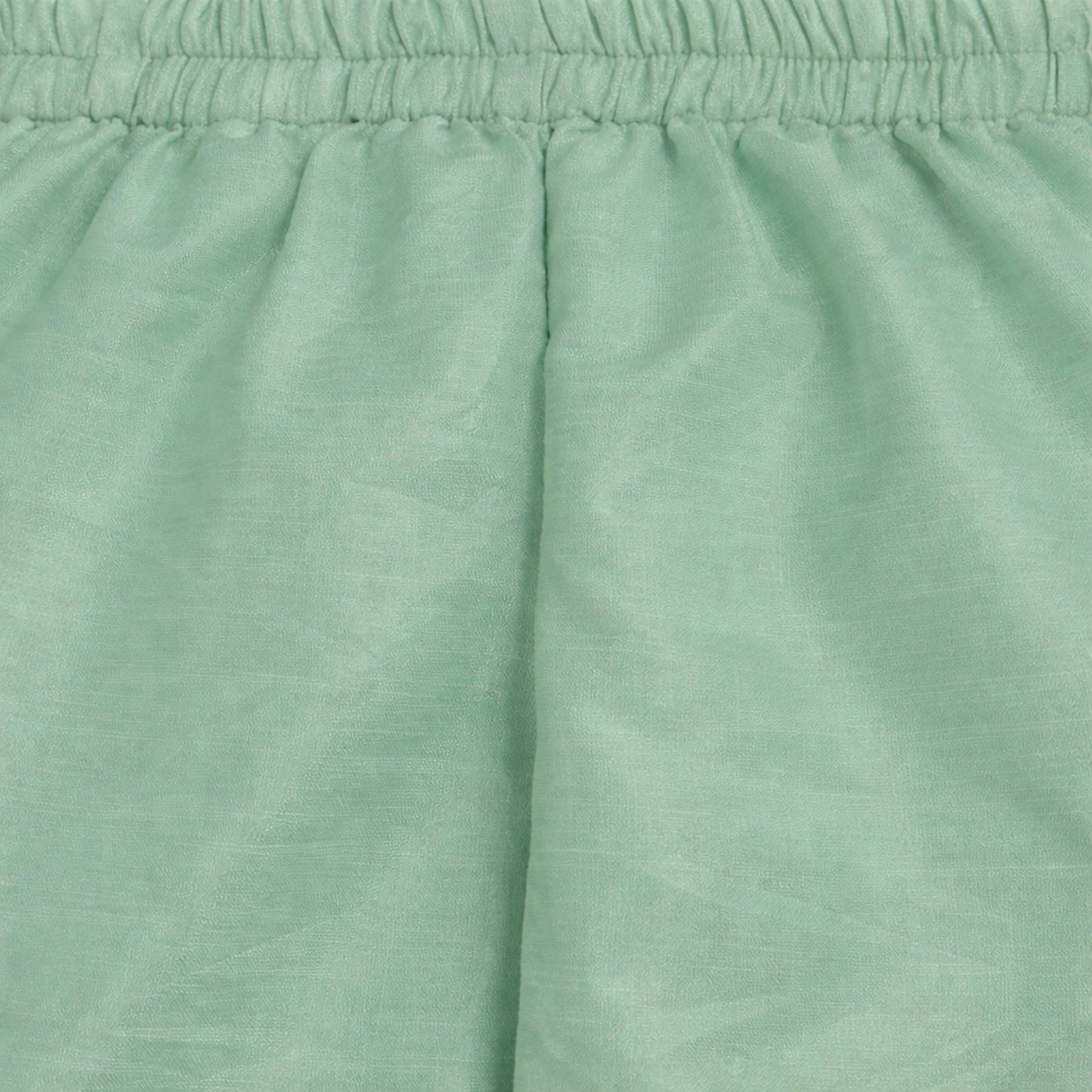 The Magic Wand Woven Shoulder Tie-Up Laced Stripe Kurti And Pant Set With Dupatta - Green