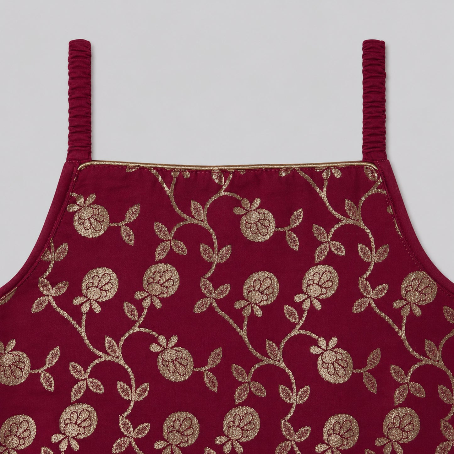 The Magic Wand Woven Strappy Buti Printed Laced Lehenga Choli Set - Fuchsia
