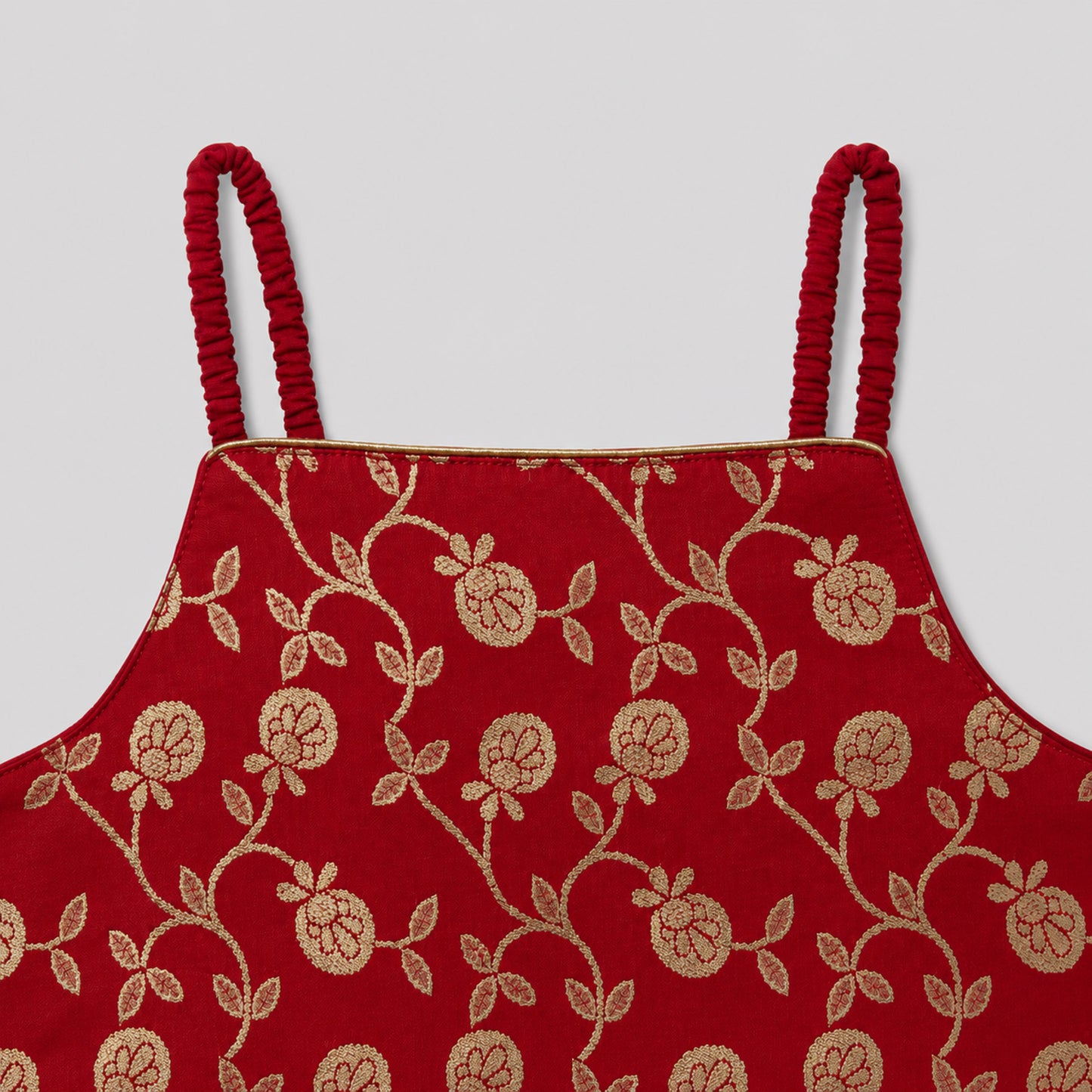 The Magic Wand Woven Strappy Buti Printed Laced Lehenga Choli Set - Red