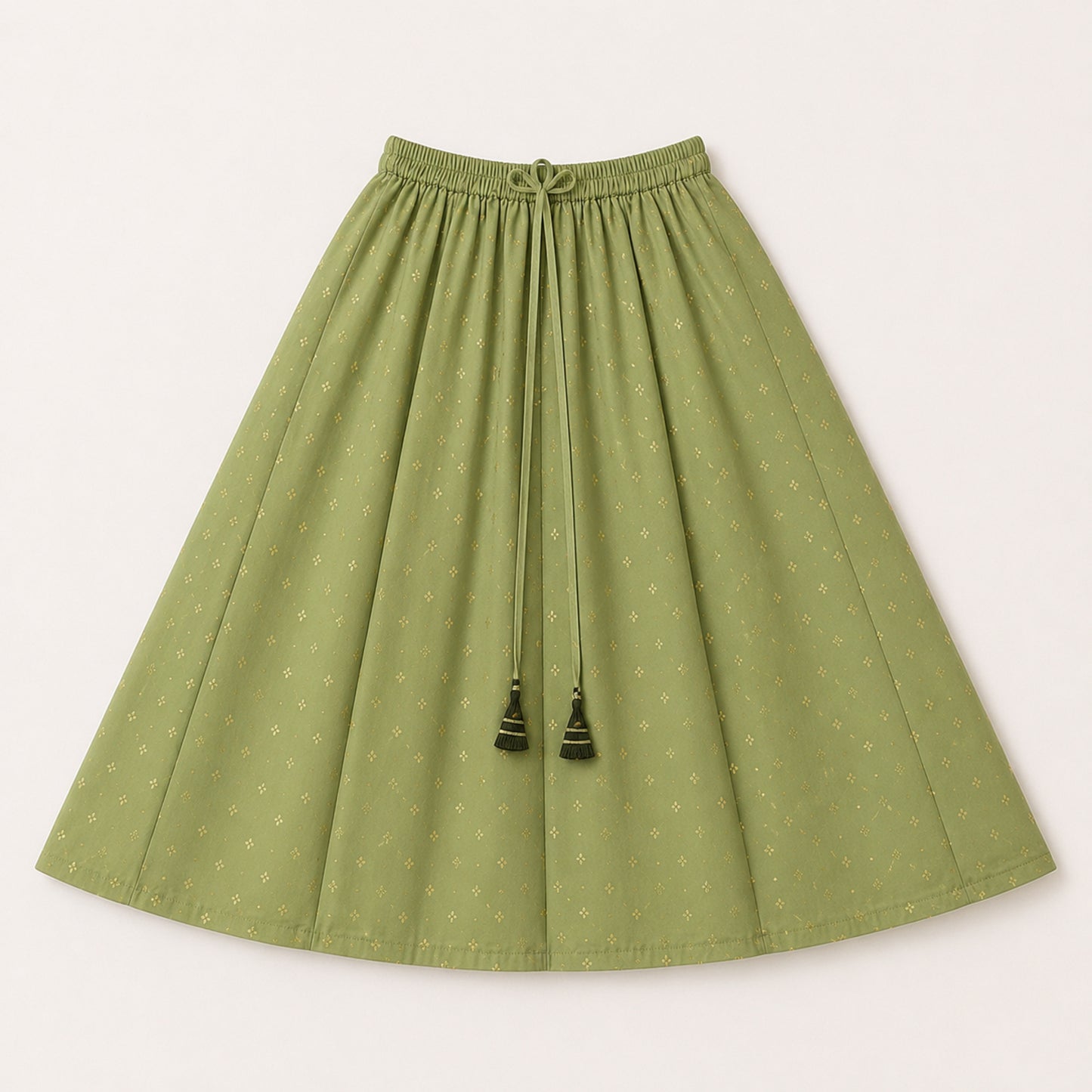 The Magic Wand Woven Strappy Foil Printed Lehenga Choli Set - Green