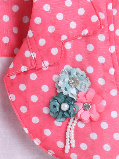 The Magic Wand Sleeveless Floral Printed Dress With Cap Sleeve Jacket - Peach