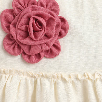 The Magic Wand Woven Sleeveless Tiered Dress With Bow Applique - Pink