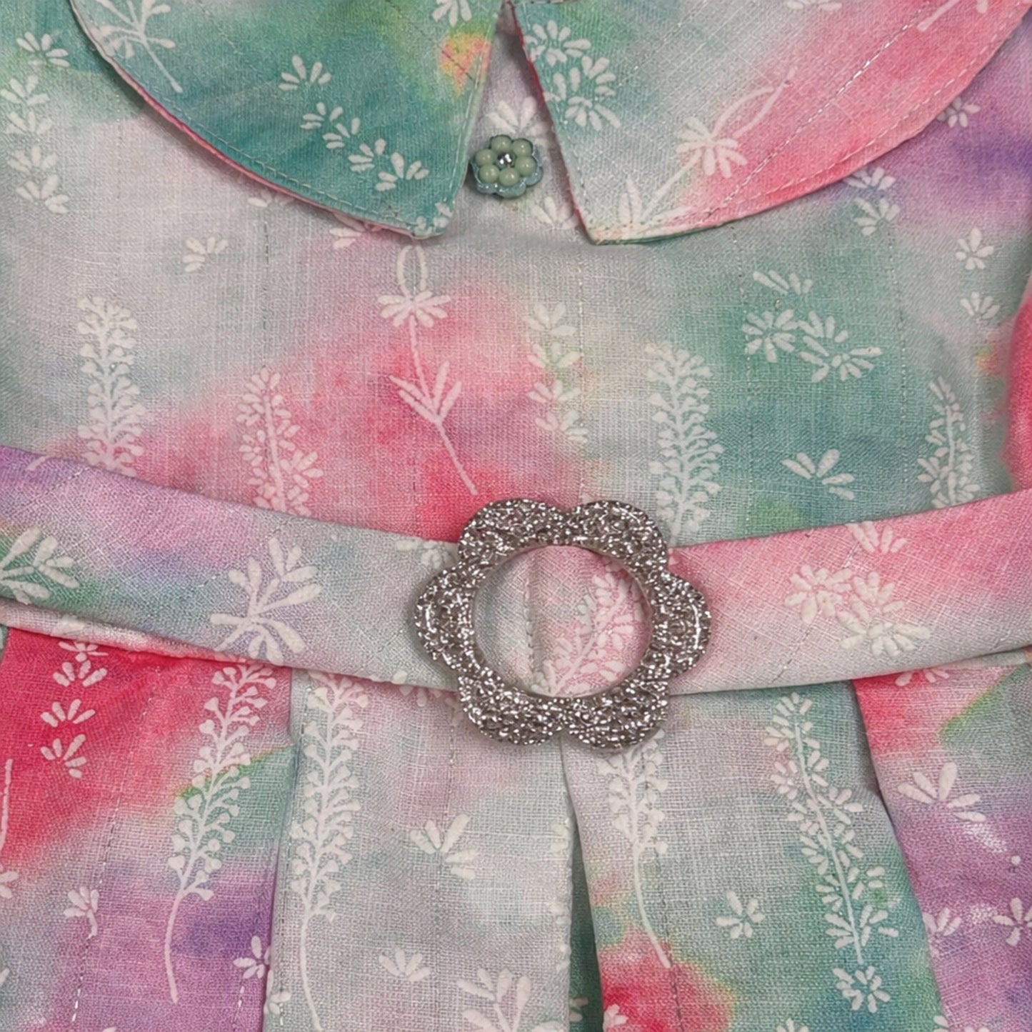 The Magic Wand Woven Sleeveless Watercolour Tie & Dye Floral Printed Dress - Multi Color
