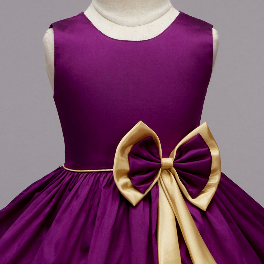 Kids Purple Applique Dress