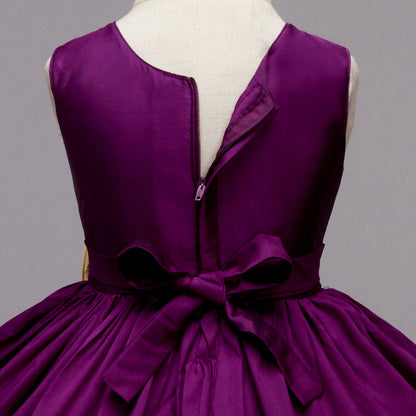 Kids Purple Applique Dress