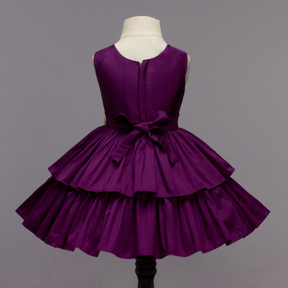 Kids Purple Applique Dress