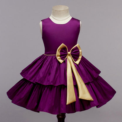 Kids Purple Applique Dress