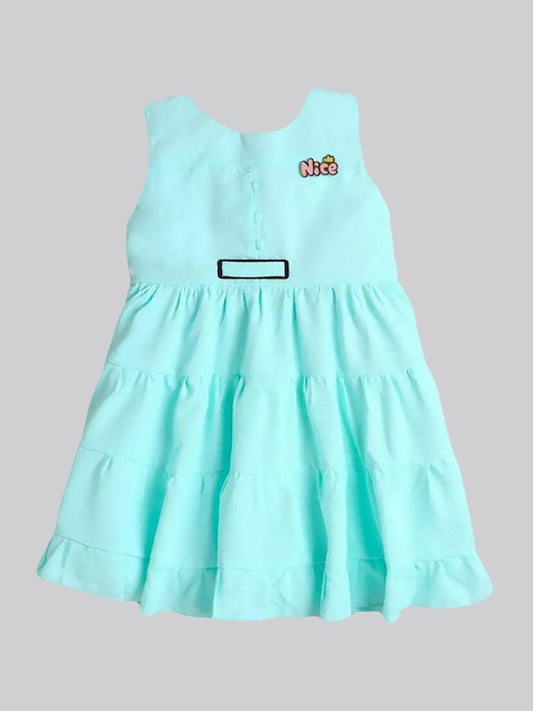 Sleeveless Tiered Georgette Dress with Brooch-Mint