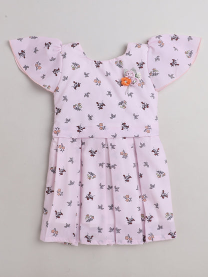 The Magic Wand Cap Sleeves Floral Printed Dress- Pink