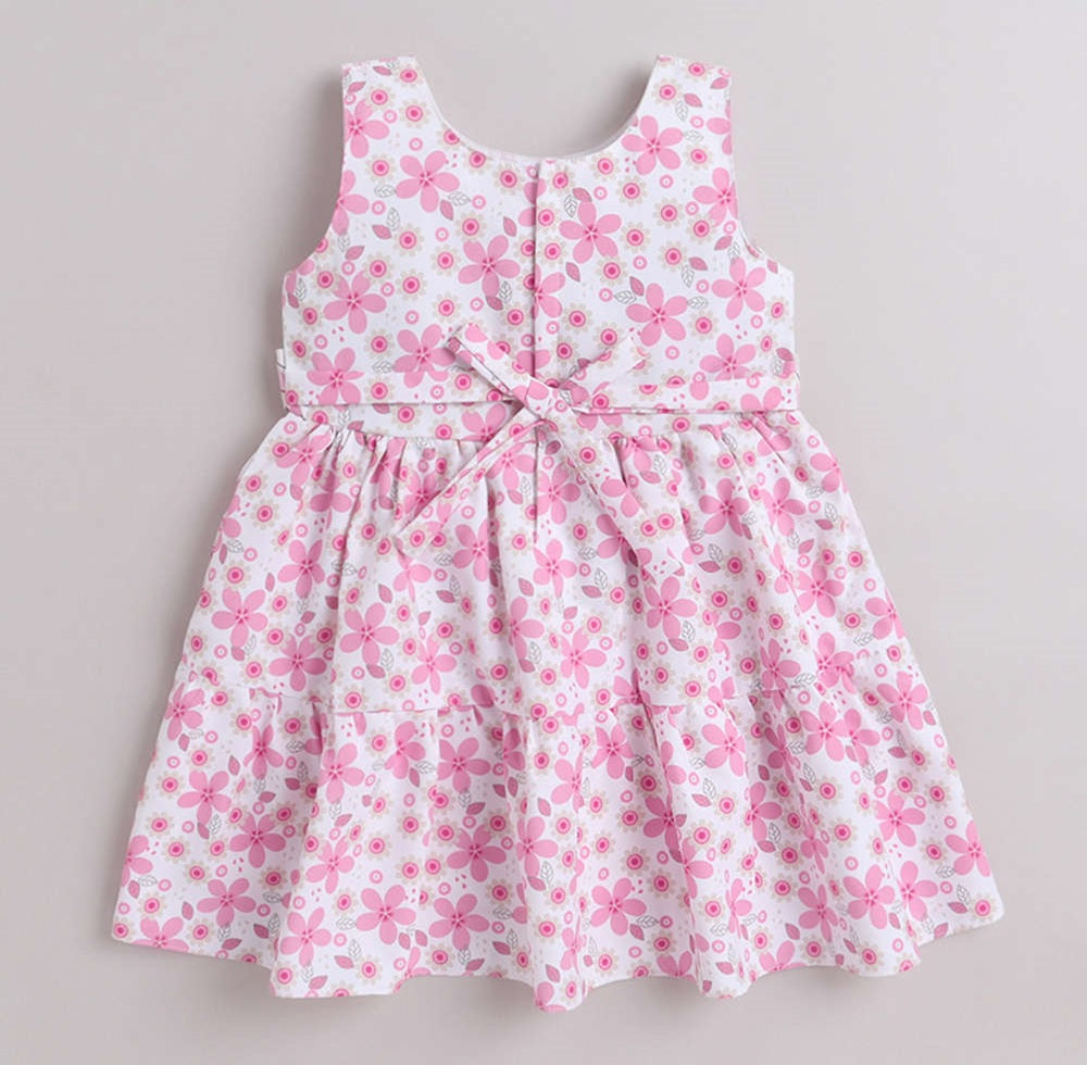 The Magic Wand Woven AII Over Printed Dress with Jacket - Pink