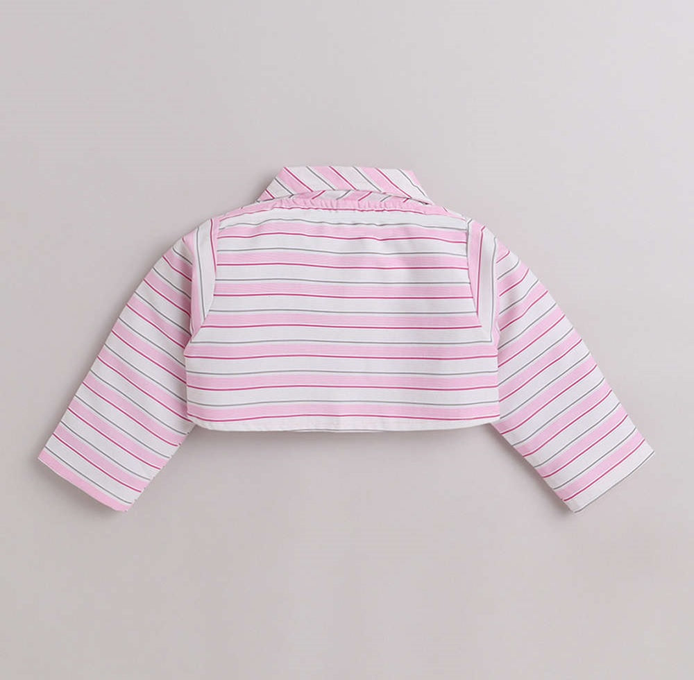 The Magic Wand Woven AII Over Printed Dress with Jacket - Pink