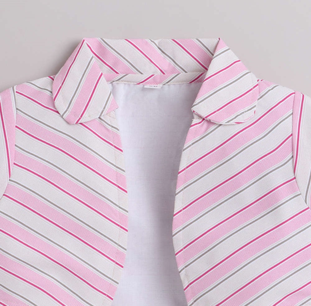 The Magic Wand Woven AII Over Printed Dress with Jacket - Pink