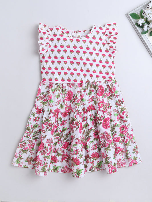 Sleeveless Floral Printed Dress - Pink