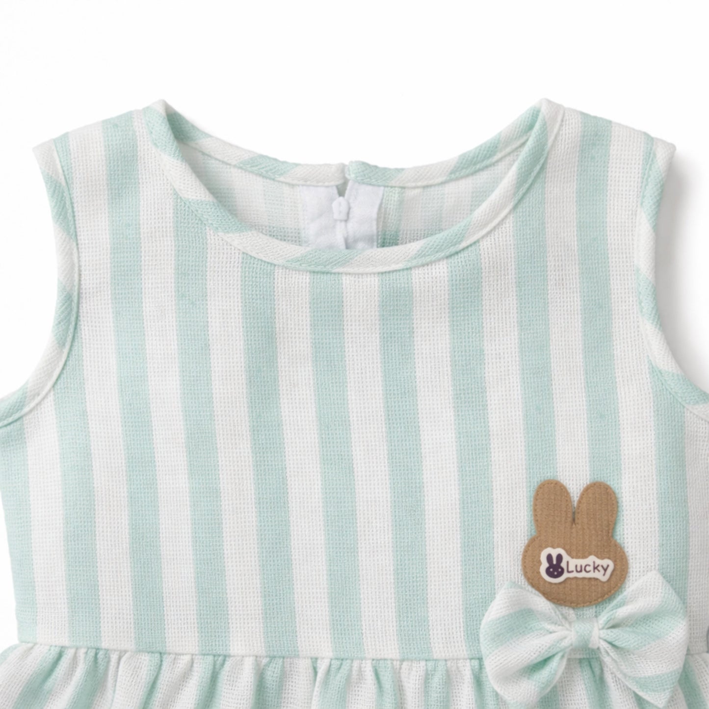 The Magic Wand Woven Sleeveless Stripes Ruffle Top And Pant Set - Mint Green