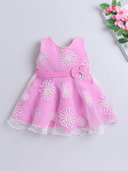 The Magic Wand Sleeveless Floral Printed Bow Detail Dress - Purple