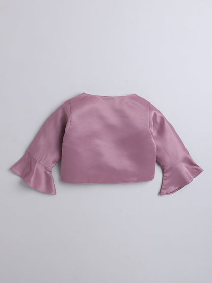 The Magic Wand 3/4th Sleeves Solid Shrug Pink