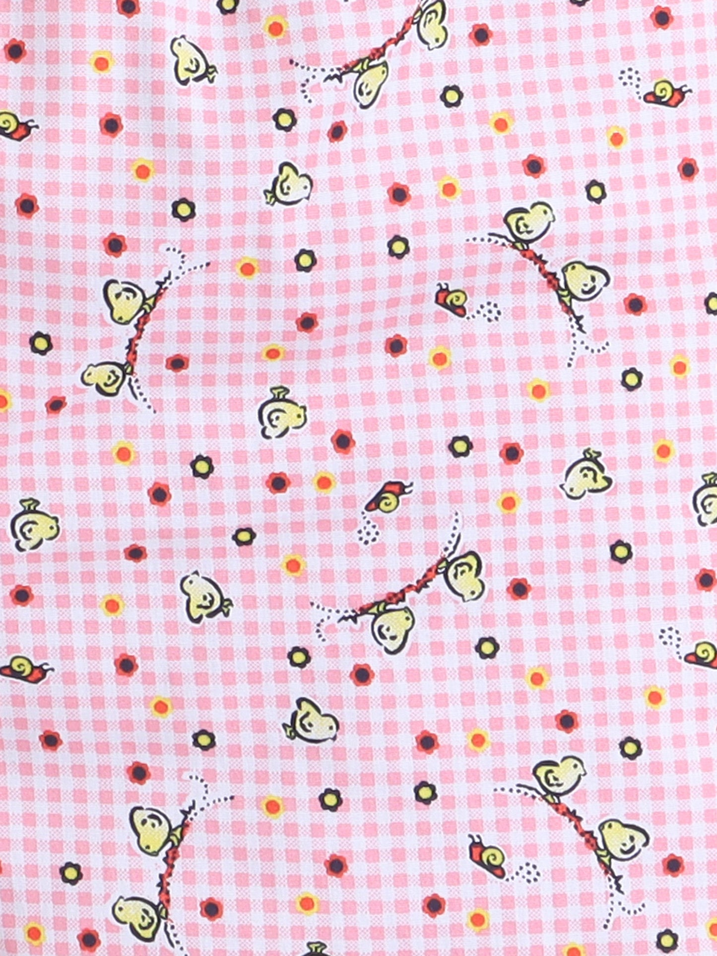 Full Sleeves Cotton Polka Dots Printed Night Suit Set Pink