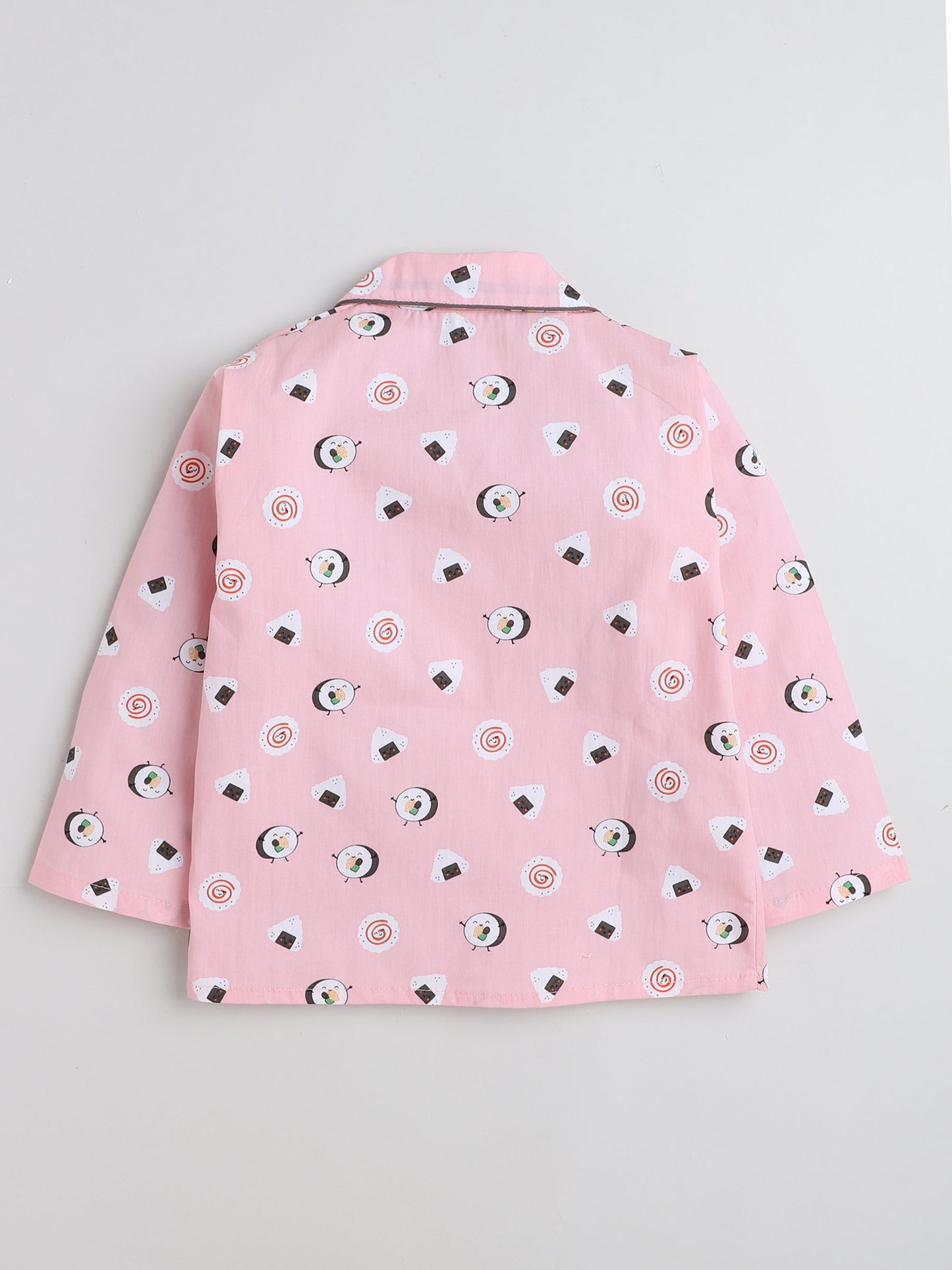 Full Sleeves Drum & Game Controller Printed Shirt With Pajama - Pink