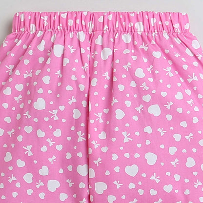 Full Sleeves Printed Shirt With Pajama - Pink