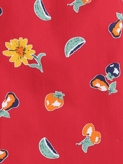 Cute Fruits Printed Full Sleeves Lounge Wear Night Suit Set For Kids