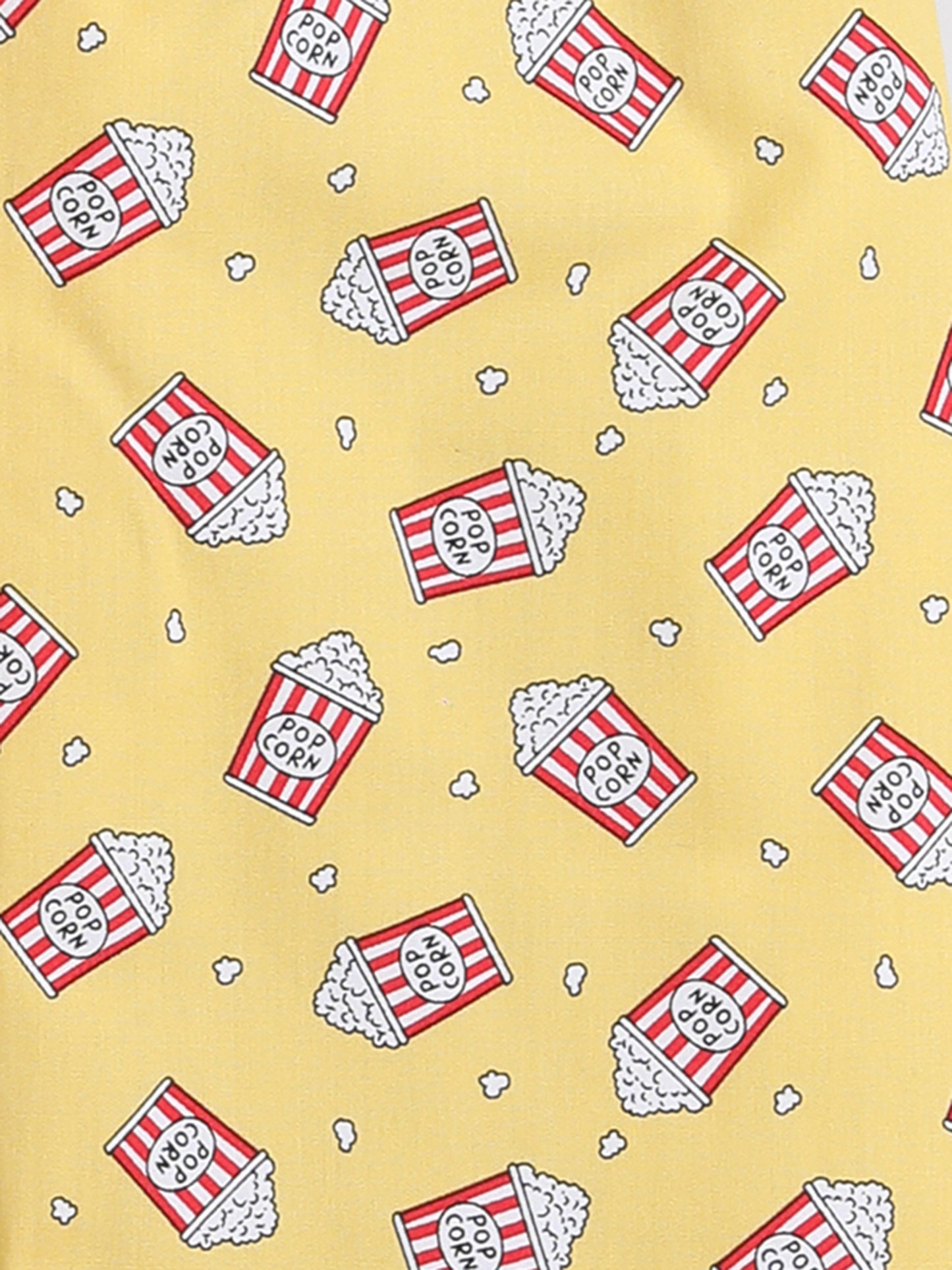 Popcorn Printed Full Sleeves Lounge Wear Night Suit Set For Kids Mustard
