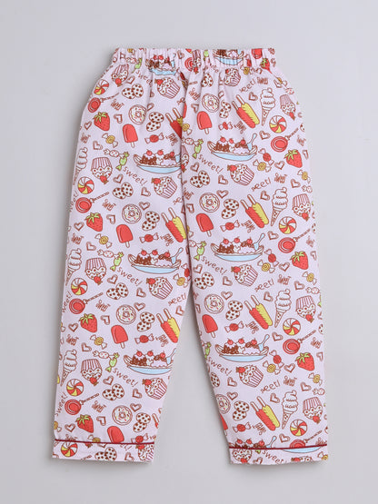 3/4 Sleeves Desert Printed Night Suit Set Beige