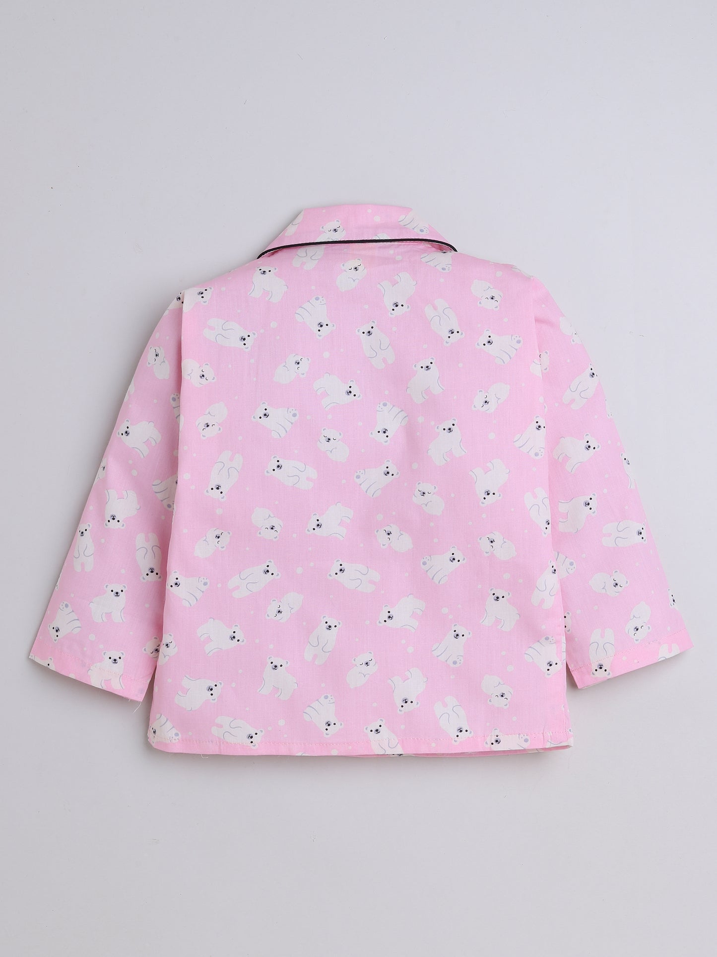 Half Sleeves Puppy Printed Night Suit Set Pink
