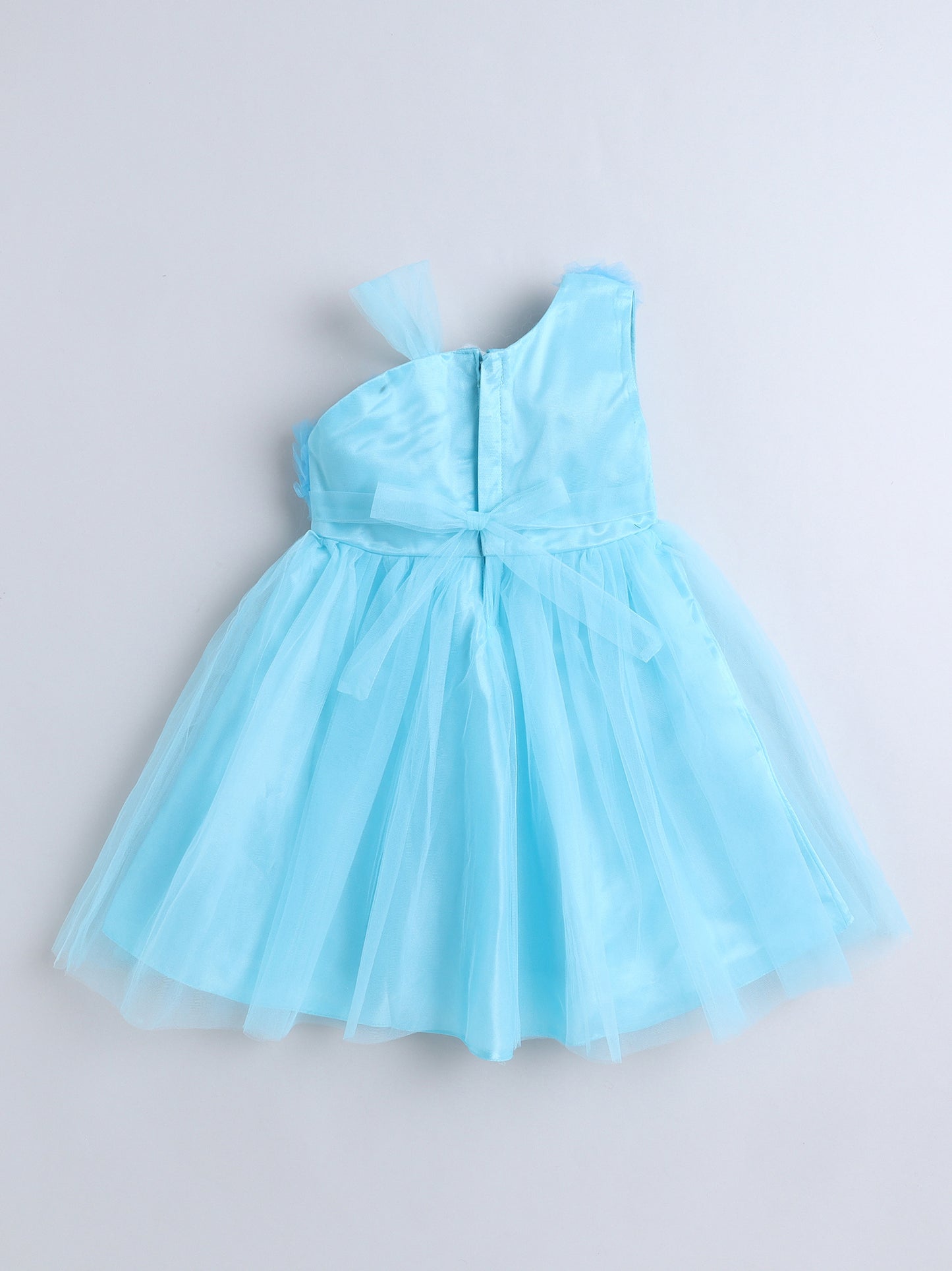 One Shoulder Bow Detailed Dress - Blue