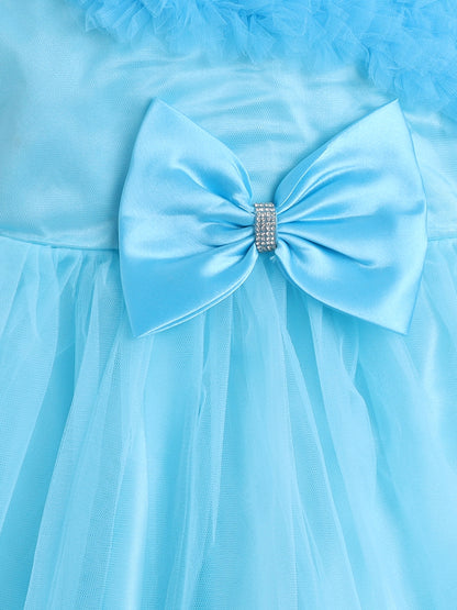 One Shoulder Bow Detailed Dress - Blue
