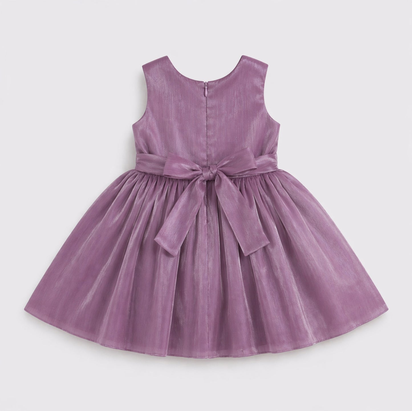 The Magic Wand Woven Sleeveless Statement Party Dress With Floral Applique - Purple