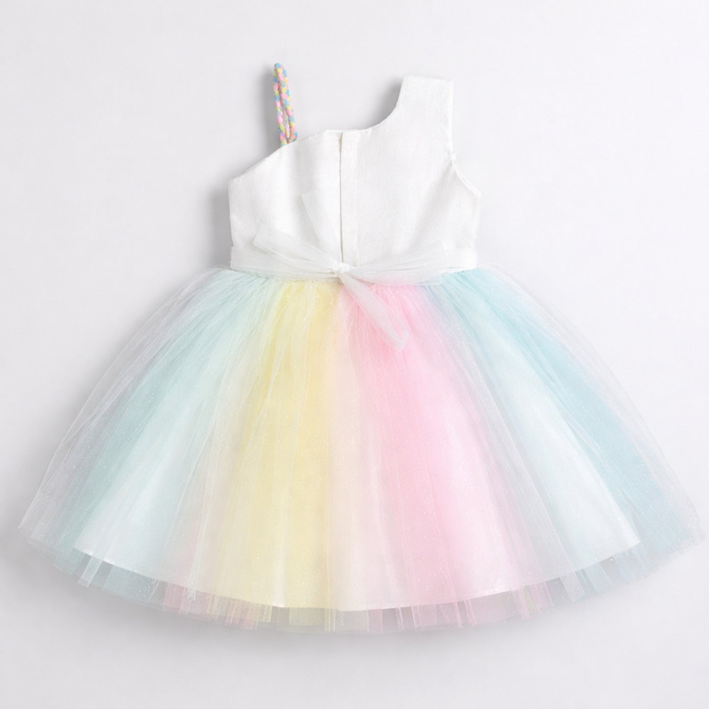 The Magic Wand Woven One-Shoulder Colourful Flared Party Dress - Multi Color