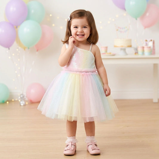 The Magic Wand Woven One-Shoulder Colourful Flared Party Dress - Multi Color