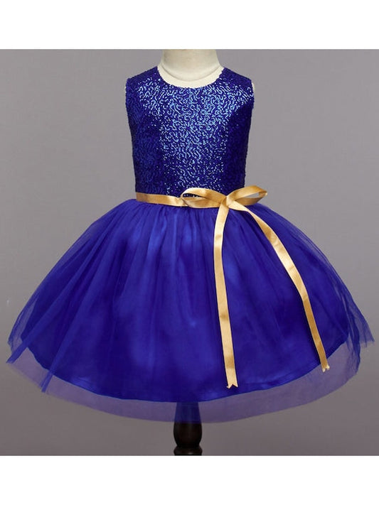 Sequins Sleeveless Dress - Blue