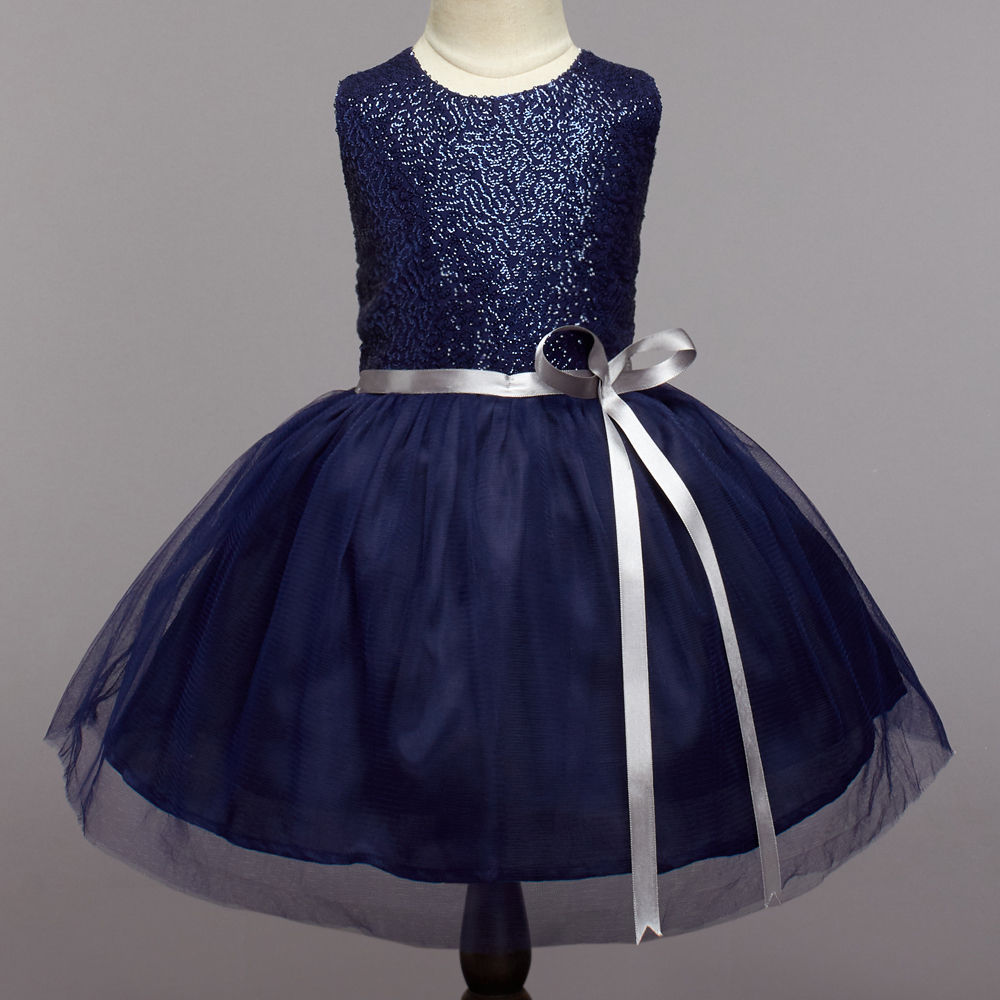 Sequins Sleeveless Dress - Navy Blue