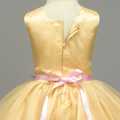 Sleeveless Sequins Embellished Dress - Golden