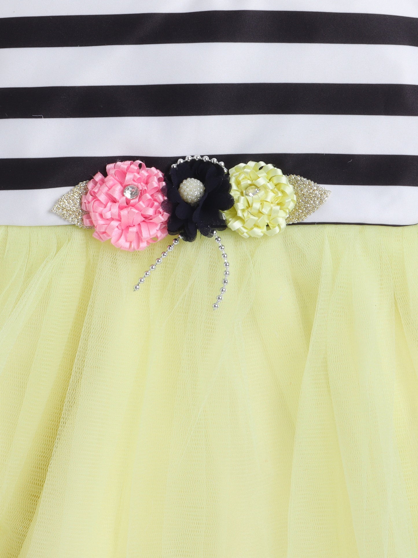 Sleeveless Striped Dress   Yellow