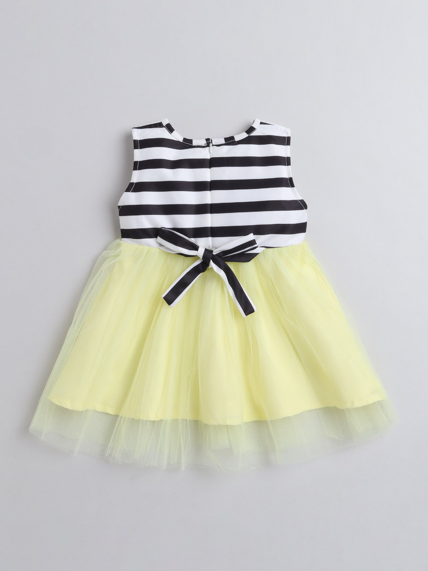 Sleeveless Striped Dress   Yellow