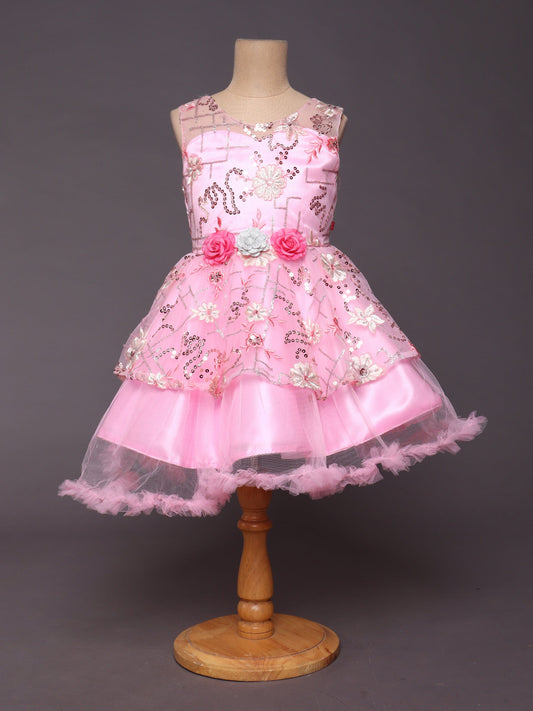 The Magic Wand Sleeveless All Over Printed Fit & Flare Dress - Pink