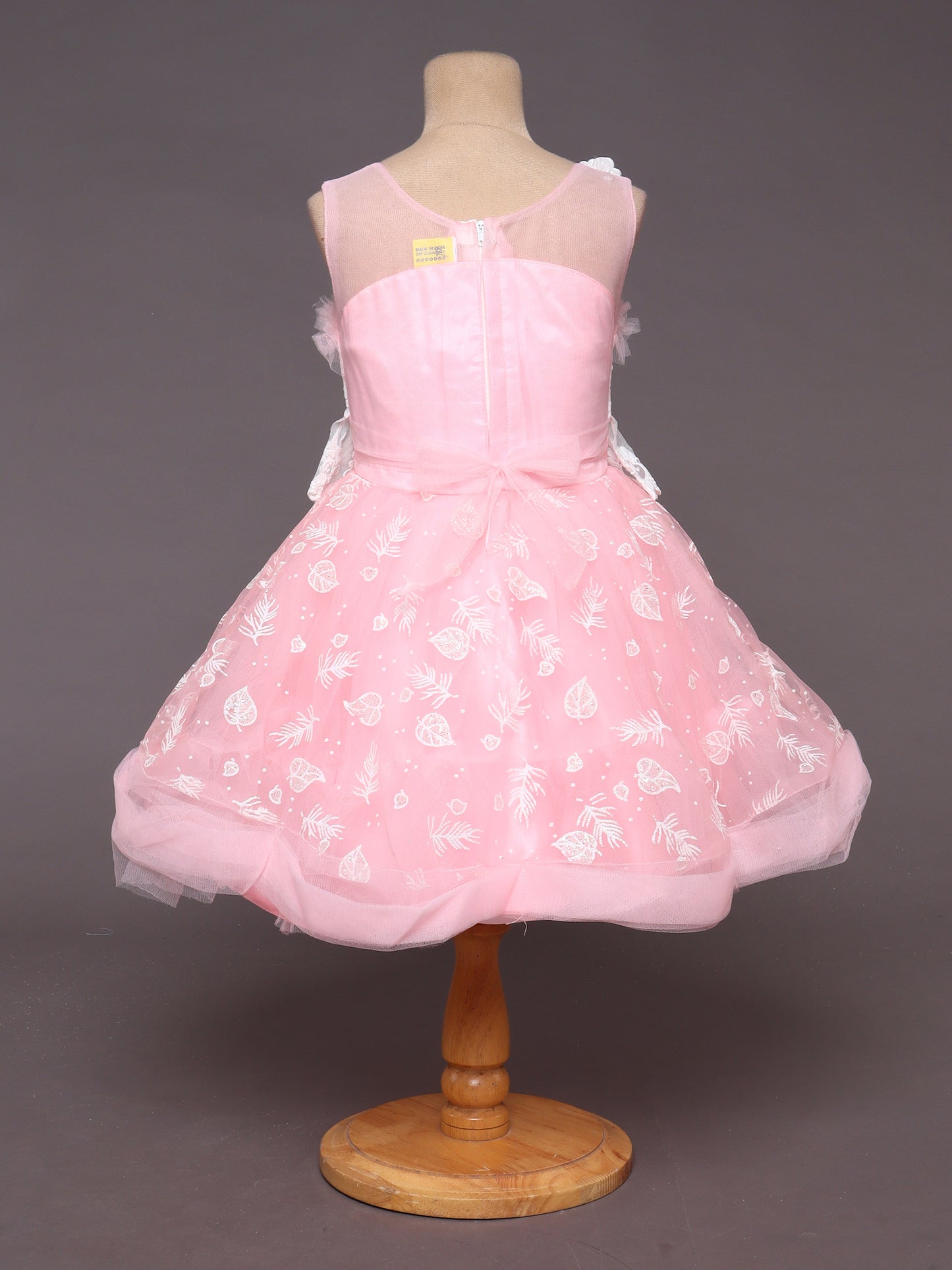 Embroidered Fit & Flare Dress With Lace Insert