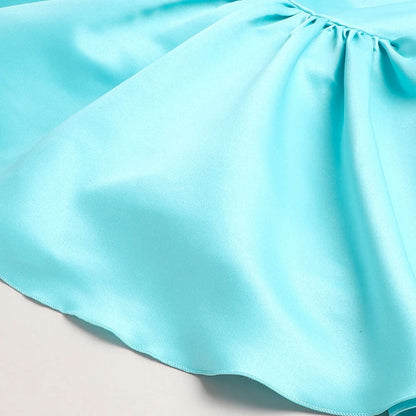 The Magic Wand Flower Embelished Party Dress For Girls- Blue