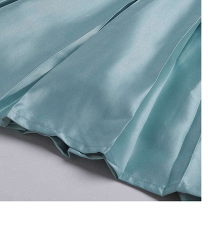 Bow Embelished Cap Sleeves Long Gown Dress For Girls-Mint