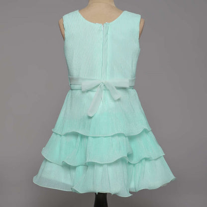 Sleeveless Tiered Party Dress - Blue