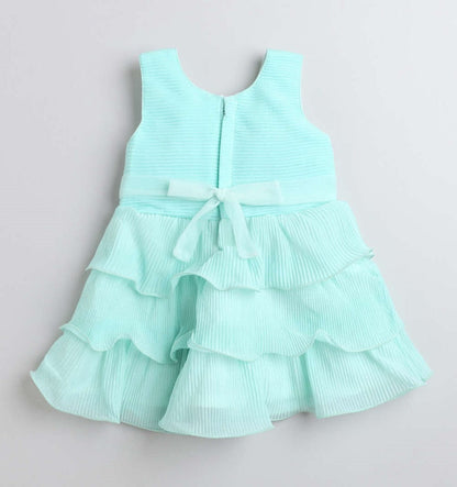 Sleeveless Tiered Party Dress - Blue