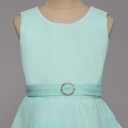 Sleeveless Tiered Party Dress - Blue