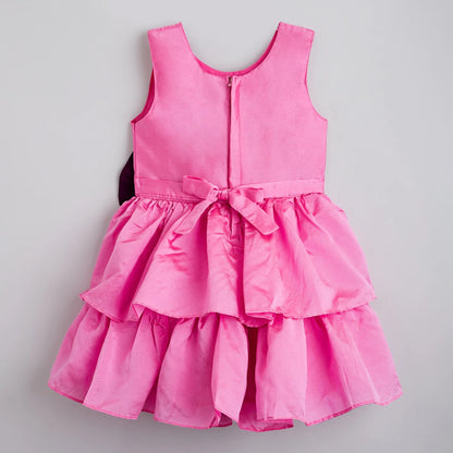 The Magic Wand Soild Sleeves Fit & Flare Dress - Purple