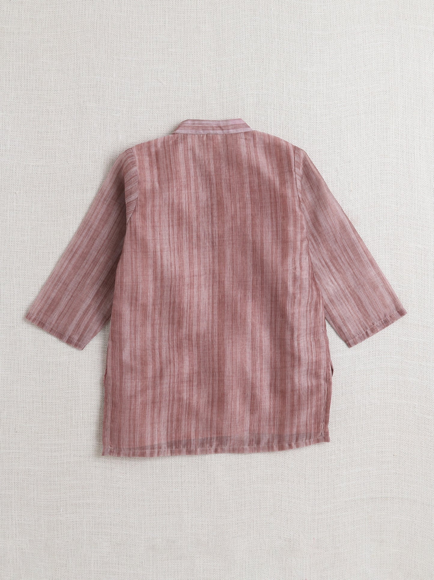 Full Sleeves Chanderi Kurta Set-Peach