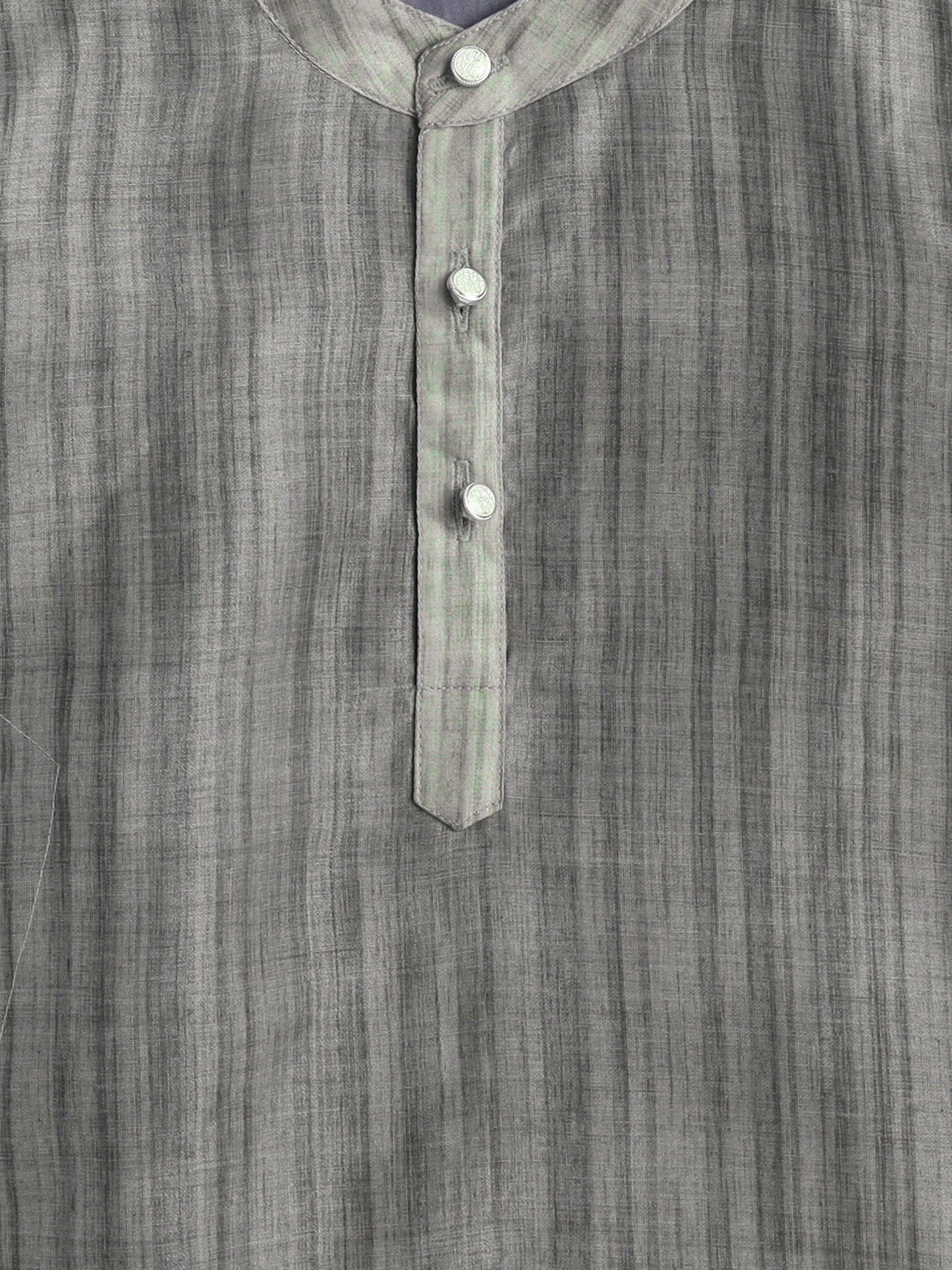 Full Sleeves Chanderi Kurta Set-Gray