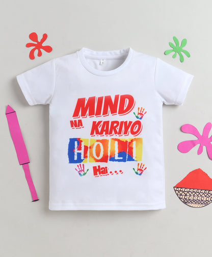 The Magic Wand Holi Special Quirky Printed T-Shirt – White
