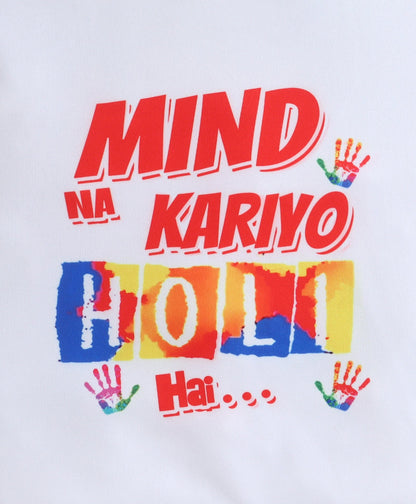 The Magic Wand Holi Special Quirky Printed T-Shirt – White